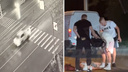 В Новосибирске KIA Rio сбил юношу на пешеходном переходе — момент удара попал на видео