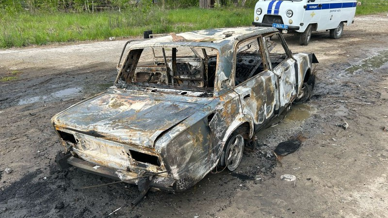 «Жигули» жалко: новосибирцы угнали и подожгли авто — фото выгоревшей машины