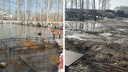 Южное кладбище затопило талыми водами в Новосибирске