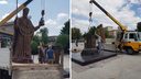 Памятник Николаю Чудотворцу установили в Новосибирске — видео с места