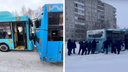 Жителям Архангельска пришлось толкать застрявший автобус: как еще срывались рейсы в непогоду