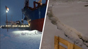 На одной из ледовых переправ Архангельска застрял сухогруз: ее пришлось закрыть