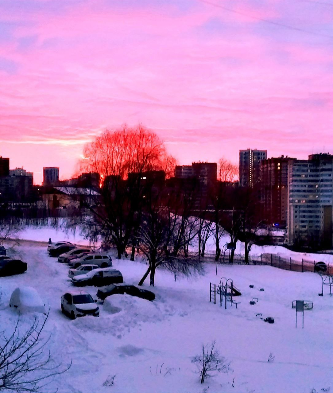 Закат в перми сегодня