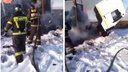 В Новосибирской области сгорел прицеп грузовика — пострадал водитель