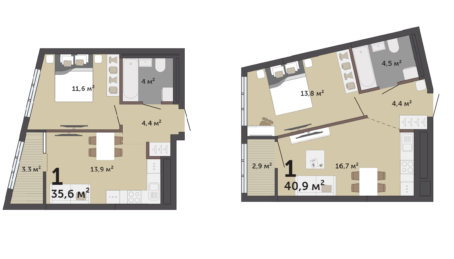 Благодаря кухне-гостиной однокомнатная квартира становится такой же функциональной, как классическая двухкомнатная