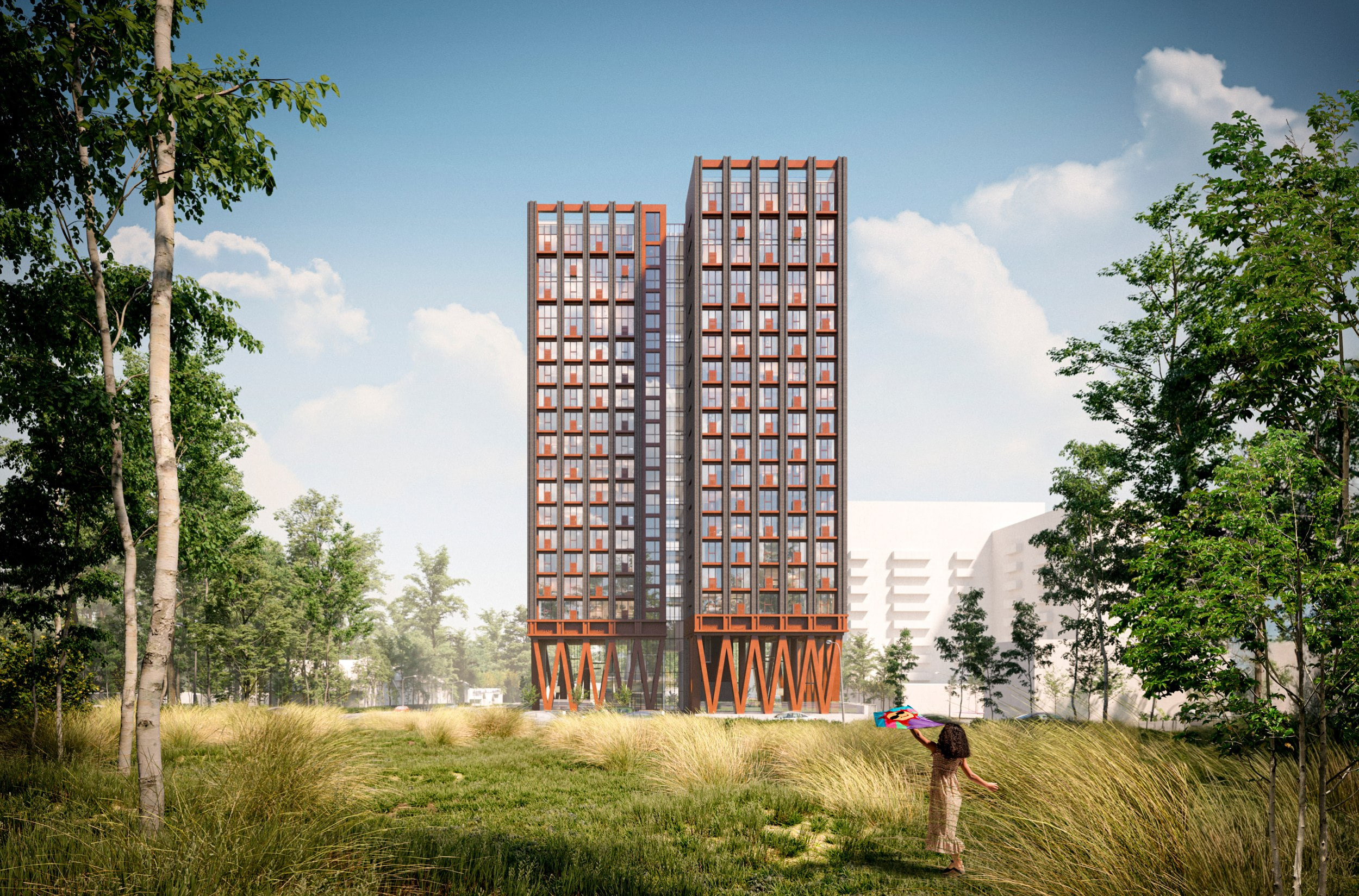 В центре Нижнего Новгорода построят 17-этажный дом на «ножках». Как он будет выглядеть