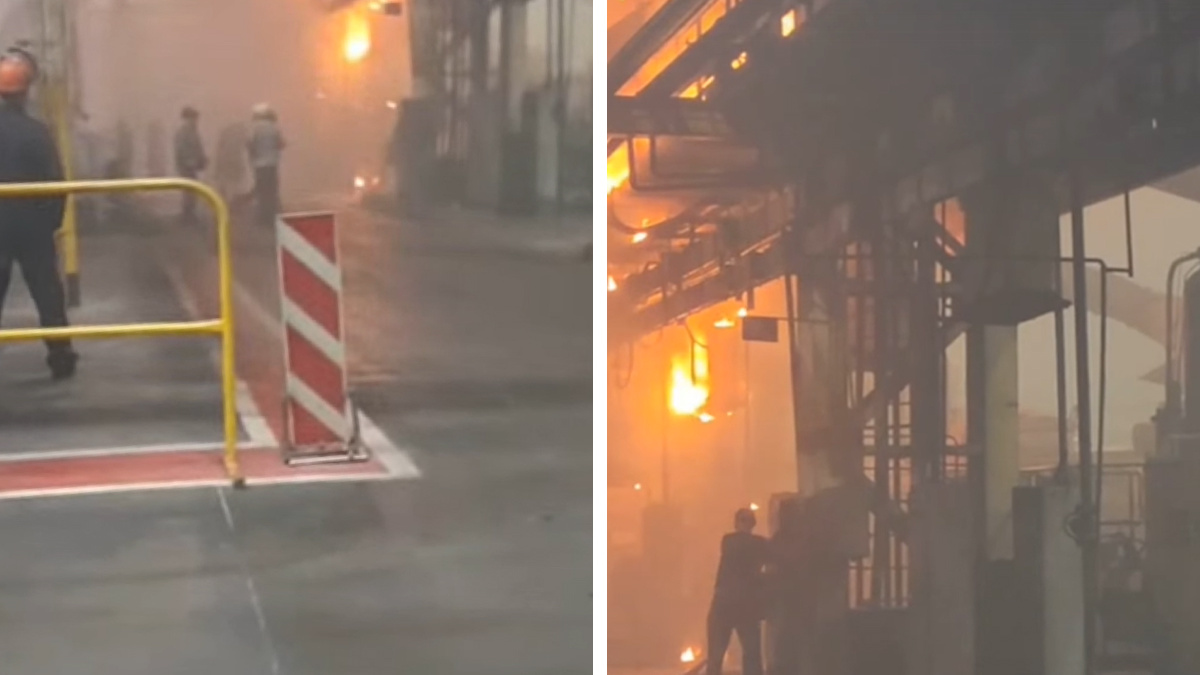 Очевидцы сняли на камеры открытое пламя в цехе на заводе на улице Северной в Тольятти