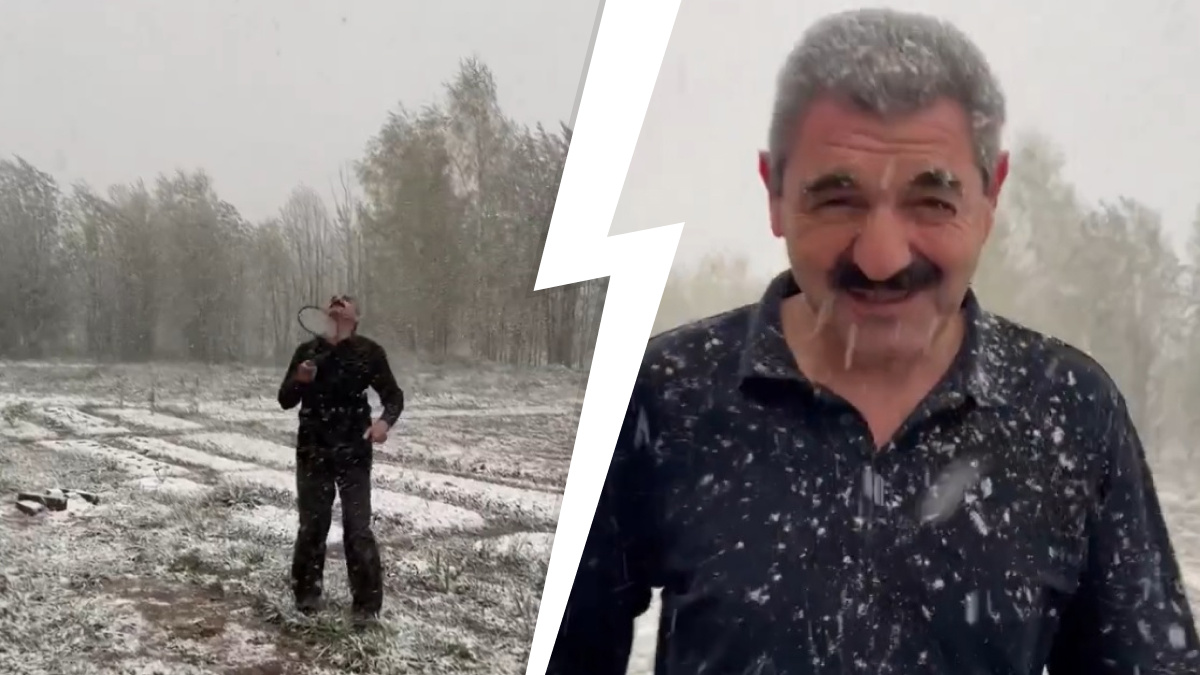 Актер из «Реальных пацанов» Армен Бежанян придумал, чем заняться в майские снегопады, и вышел играть в бадминтон. Видео