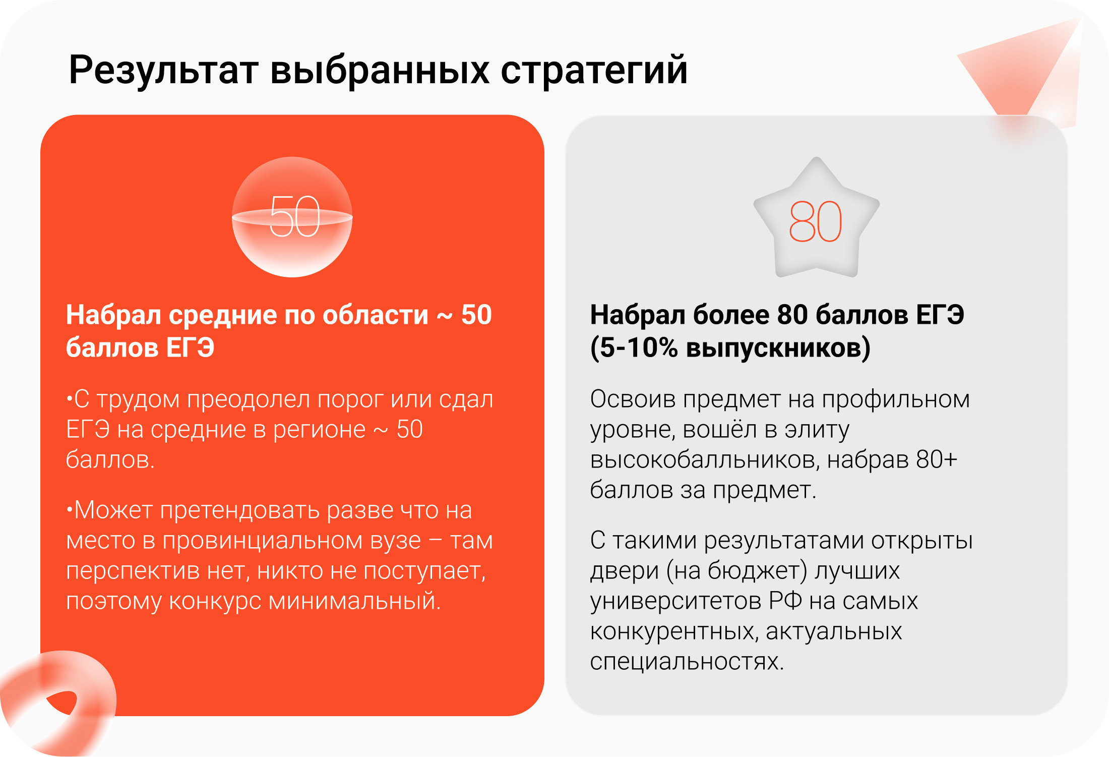 ЕГЭ стал достоверным инструментом, который с поразительной точностью отделяет самородки учеников с профильной подготовкой от прочей «породы» ЕГЭ стал достоверным инструментом, который с поразительной точностью отделяет самородки учеников с профильной подготовкой от прочей «породы»