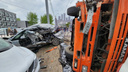 Массовое ДТП в Красноярске. КАМАЗ повредил не менее 12 машин
