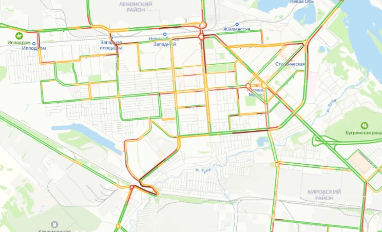 Карта пробок новосибирск сейчас