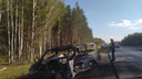 В массовом ДТП с возгоранием машины на трассе в Екатеринбург погиб водитель из Челябинска, ранен младенец
