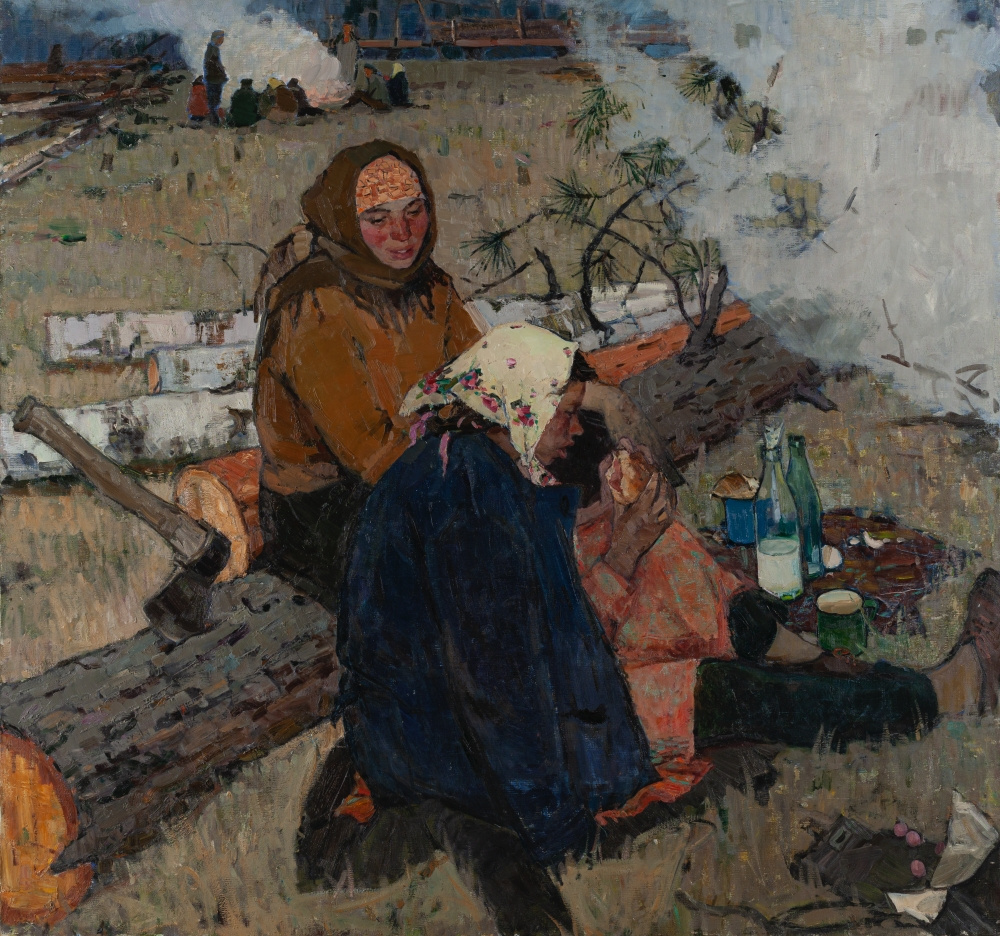 Ирина Бройдо, На лесосеке, 1959–1960, Холст, масло
