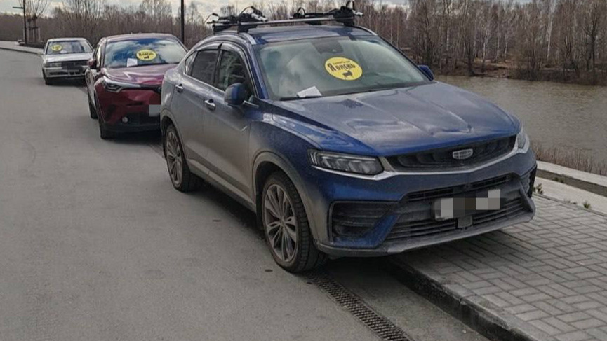 В «Евробереге» вандалы облепили машины наклейками «Я паркуюсь как олень» — фото с места