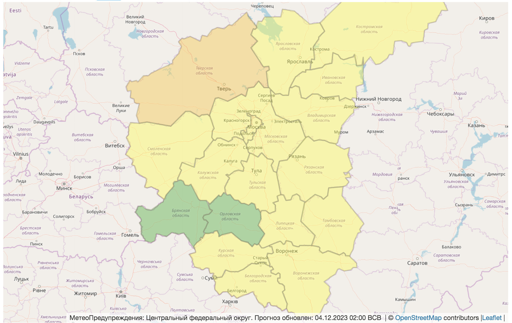 Карта черни тульской области