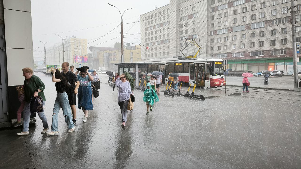 Сверкали молнии, бил град: мощный ливень с грозой прошли в Новосибирске — фото и видео