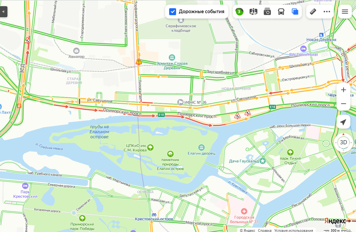 Пробок в Петербурге становится больше. До сих пор стоят магистрали на въезд в город