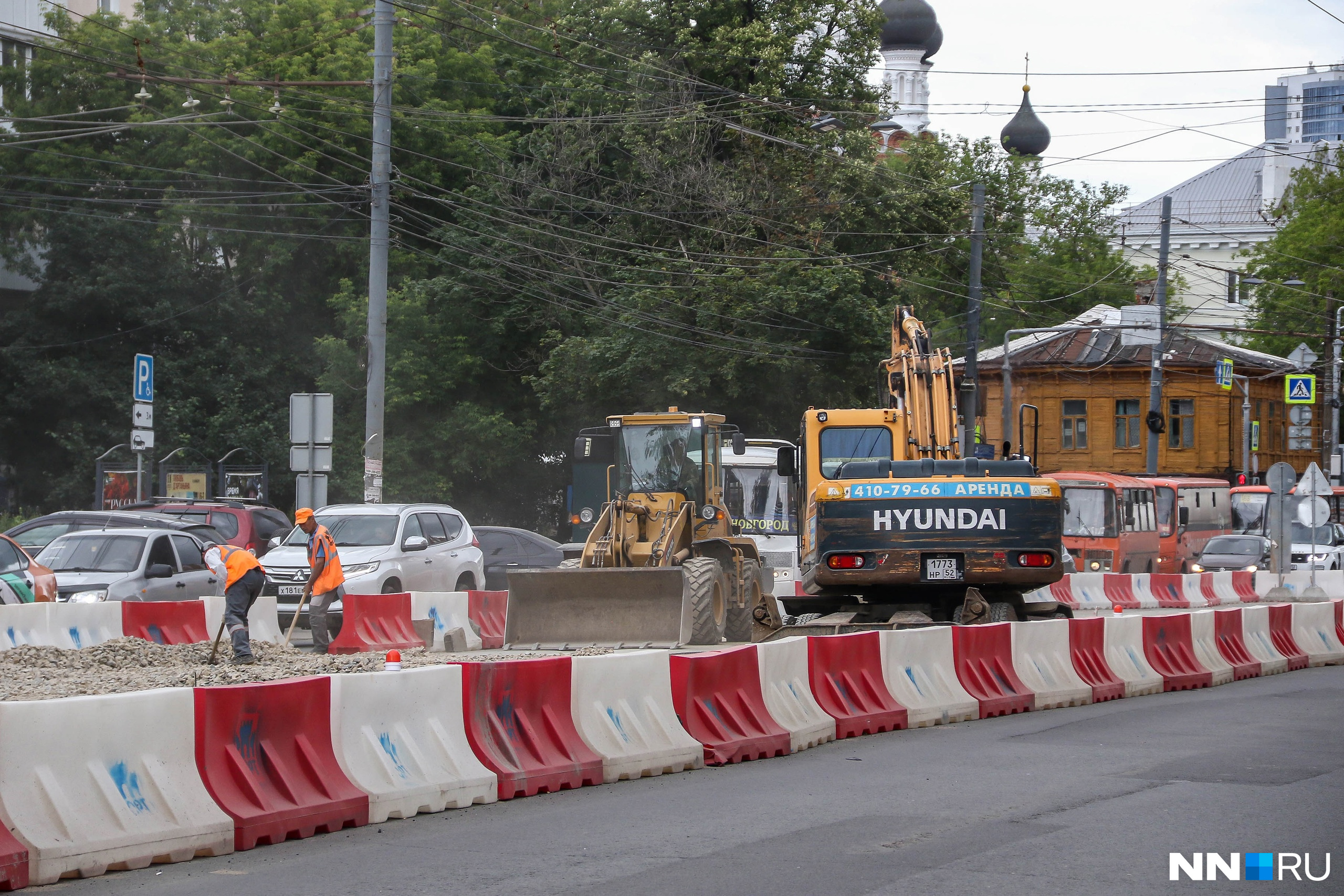 На улице Белинского в Нижнем перекроют еще один участок для ремонта трамвайных путей