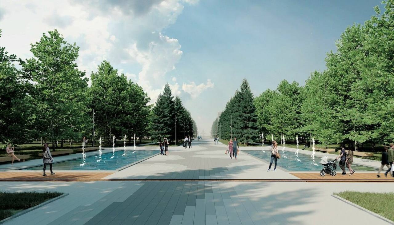 В Центральном парке Красноярска начали реконструировать фонтан. Вот как он будет выглядеть