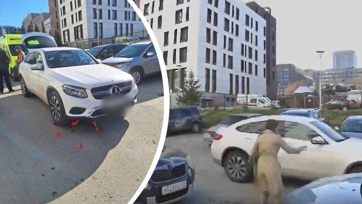 «Выбежала из-за припаркованной машины»: на видео попало, как Mercedes сбил ребенка в Новосибирске