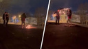 Полиция ищет парней, которые сожгли «картину бывшей» на крыше дома в Ленинском районе Новосибирска