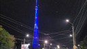 В Омске на башне Телецентра ночью включали разноцветную подсветку — видео