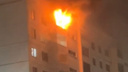 В новосибирской десятиэтажке загорелась квартира — момент пожара попал на видео
