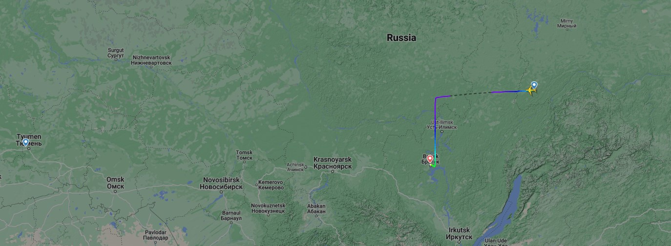 Самолет резко поменял траекторию в Иркутской области