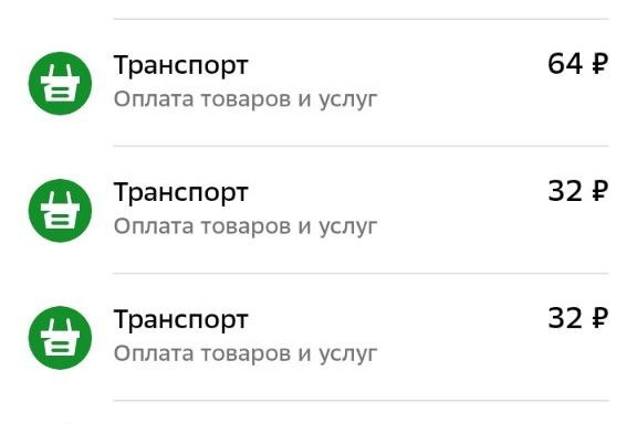 Как отмечает Юлия, последние два списания по карте — за одну поездку в автобусе