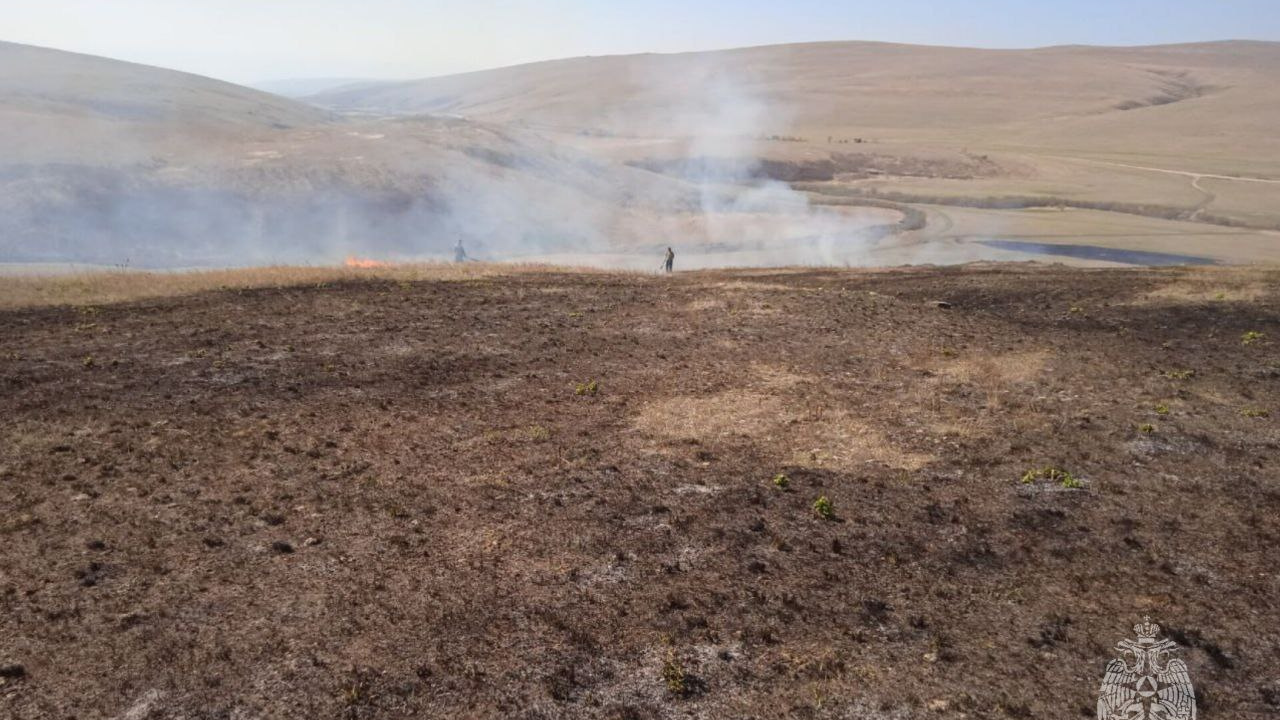 Пожарные отстояли чабанские стоянки в районе Забайкалья, где действует крупный пожар