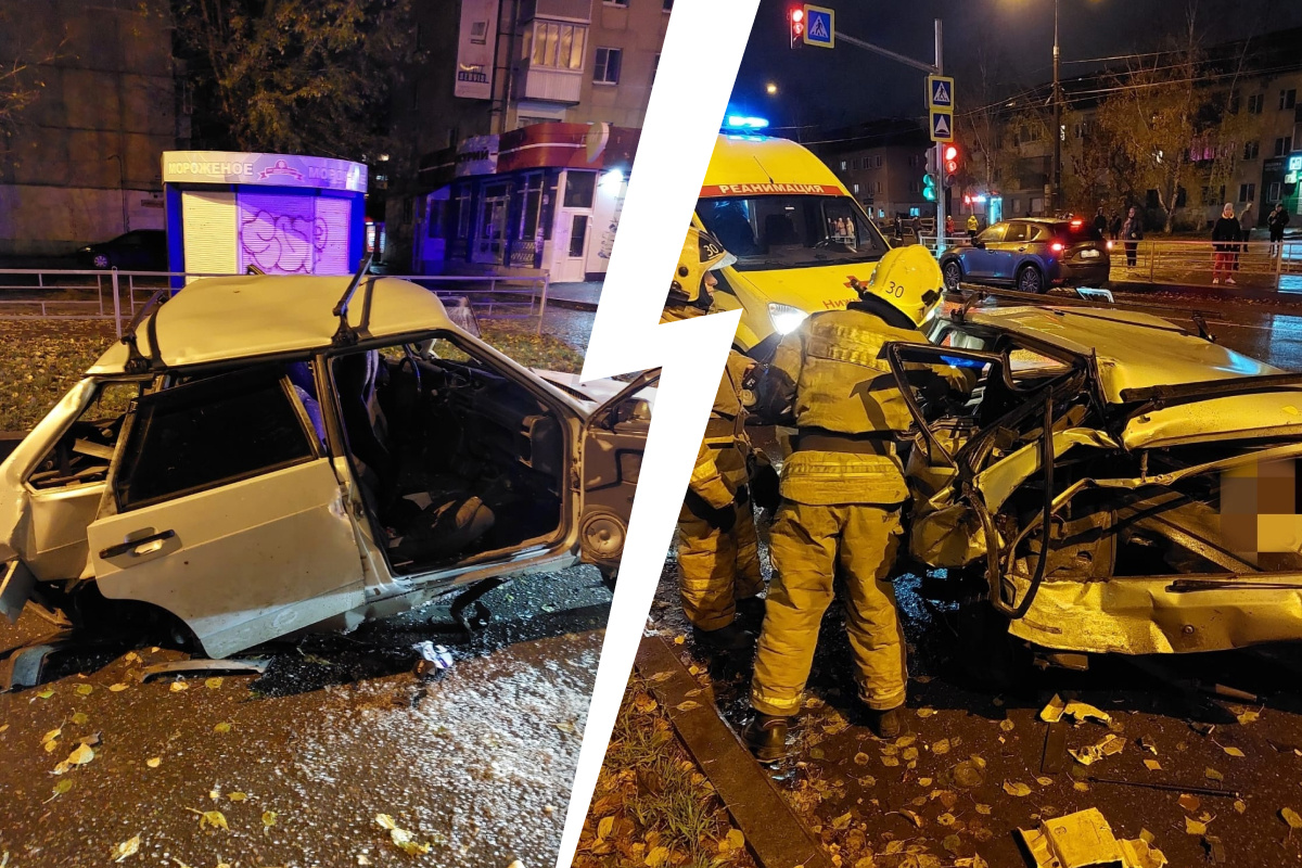 Спасателям пришлось разрезать машину: на Урале водителя зажало в «девятке» после жесткой аварии