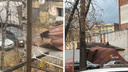 Крышу здания сорвало на улице Большевистской — видео с места