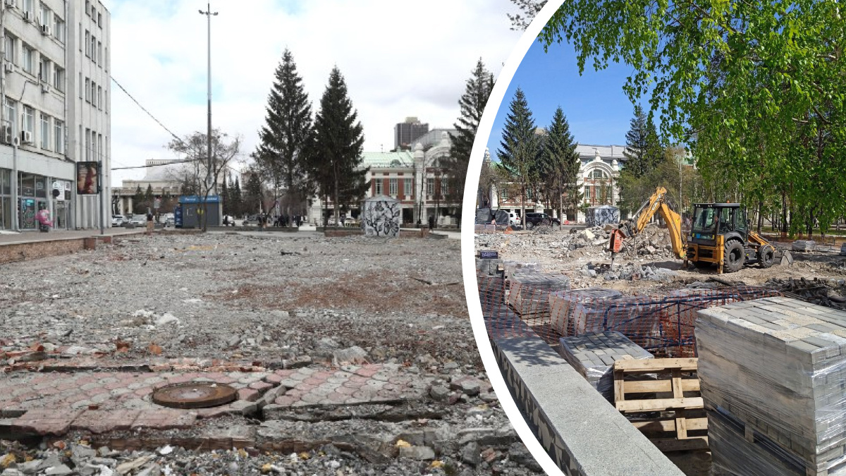 На месте снесенного «Парк кафе» в Первомайском сквере начали разбирать строительный мусор