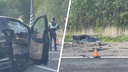Много полиции и машина в кювете: видео с места аварии на трассе Архангельск — Северодвинск