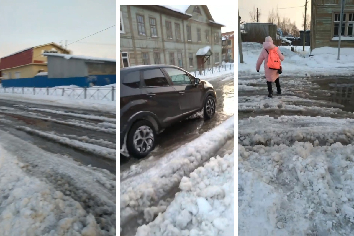 Путь до школы — через огромные лужи: жители Архангельска ждали ремонта  дороги, но стало только хуже | 21.02.2024 | Архангельск - БезФормата