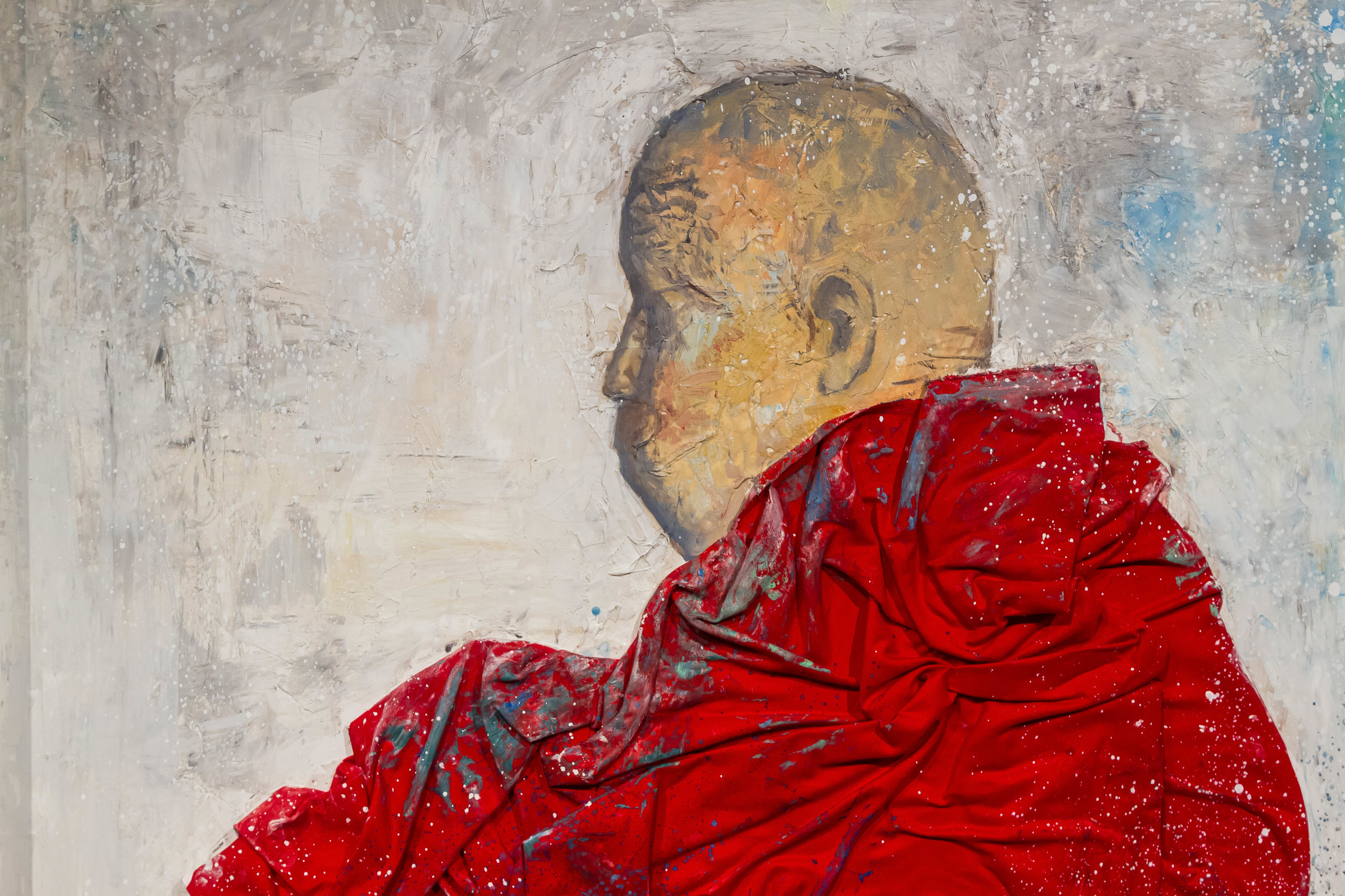 На картине изображен буддийский монах
