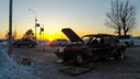 Жесткий момент столкновения Datsun и ВАЗа на Иртышской набережной попал на видео