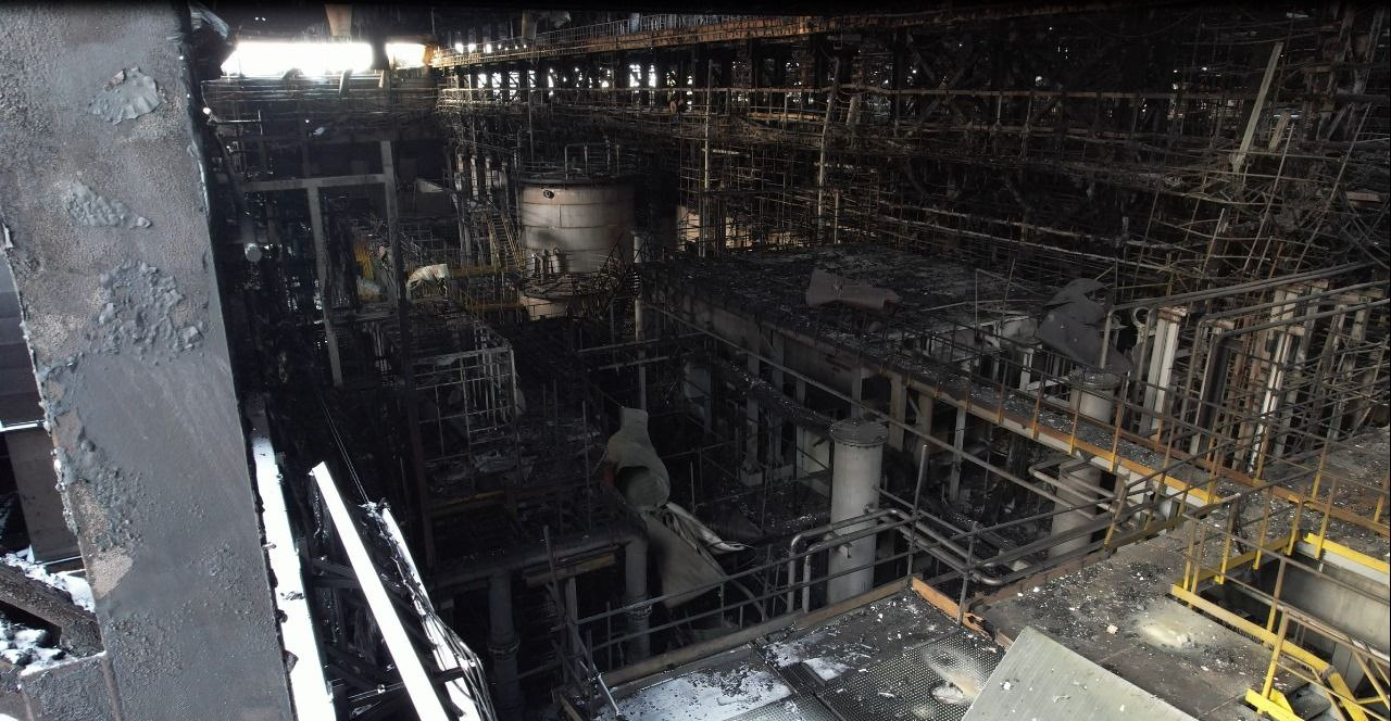 Цех выгорел полностью на гидрометаллургическом заводе в Забайкалье