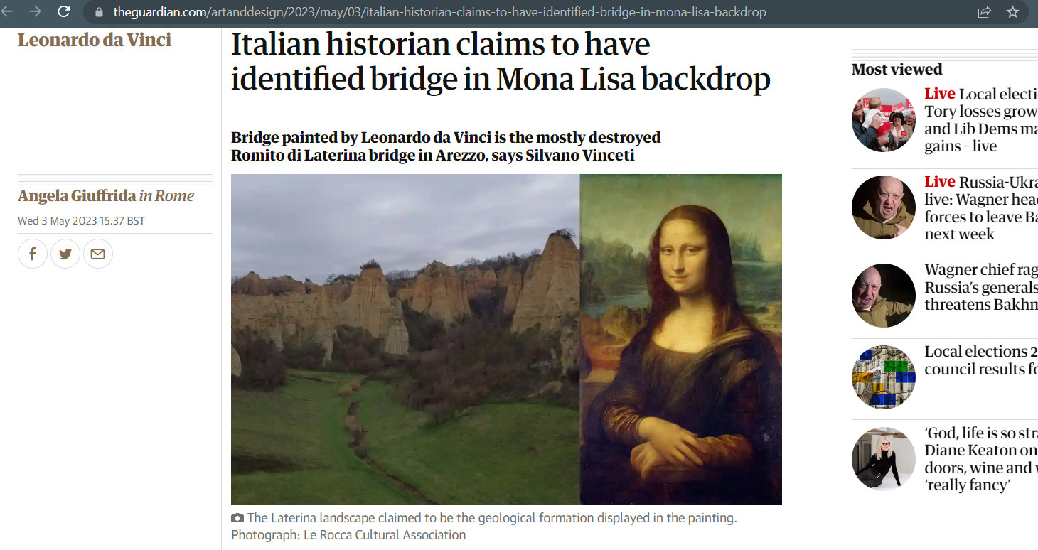 Итальянский историк идентифицировал мост, изображенный на фоне Моны Лизы