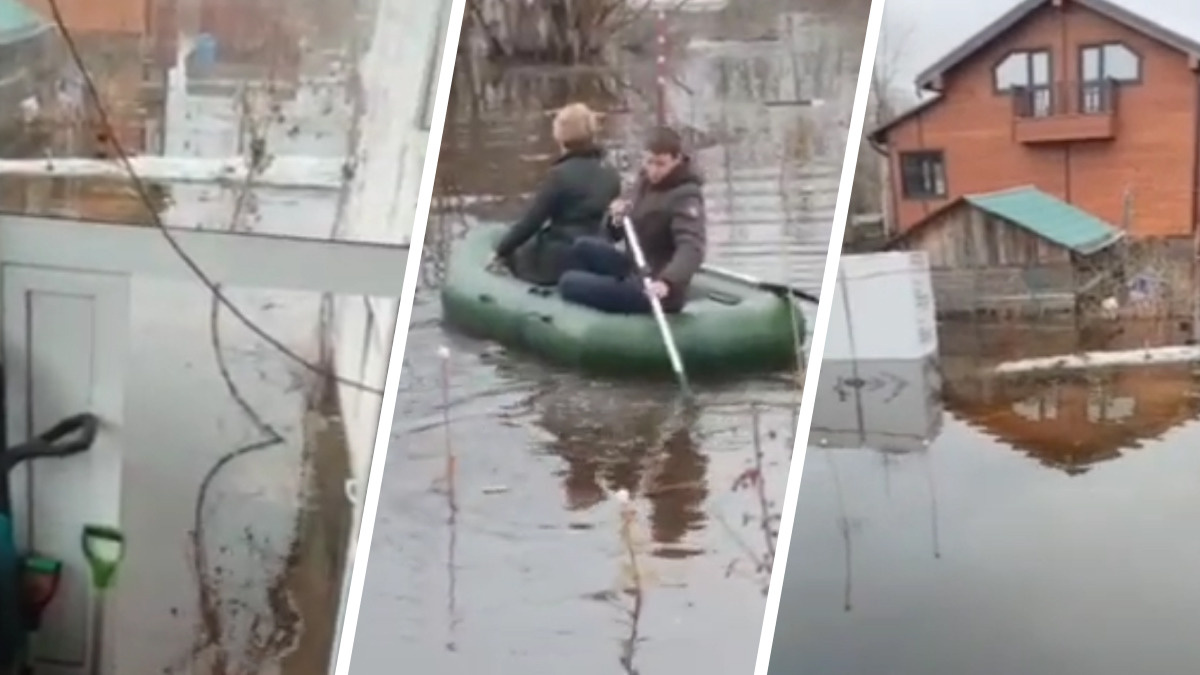 Улицы Архангельска топит из-за ледохода: горожане плавают по ним на лодках