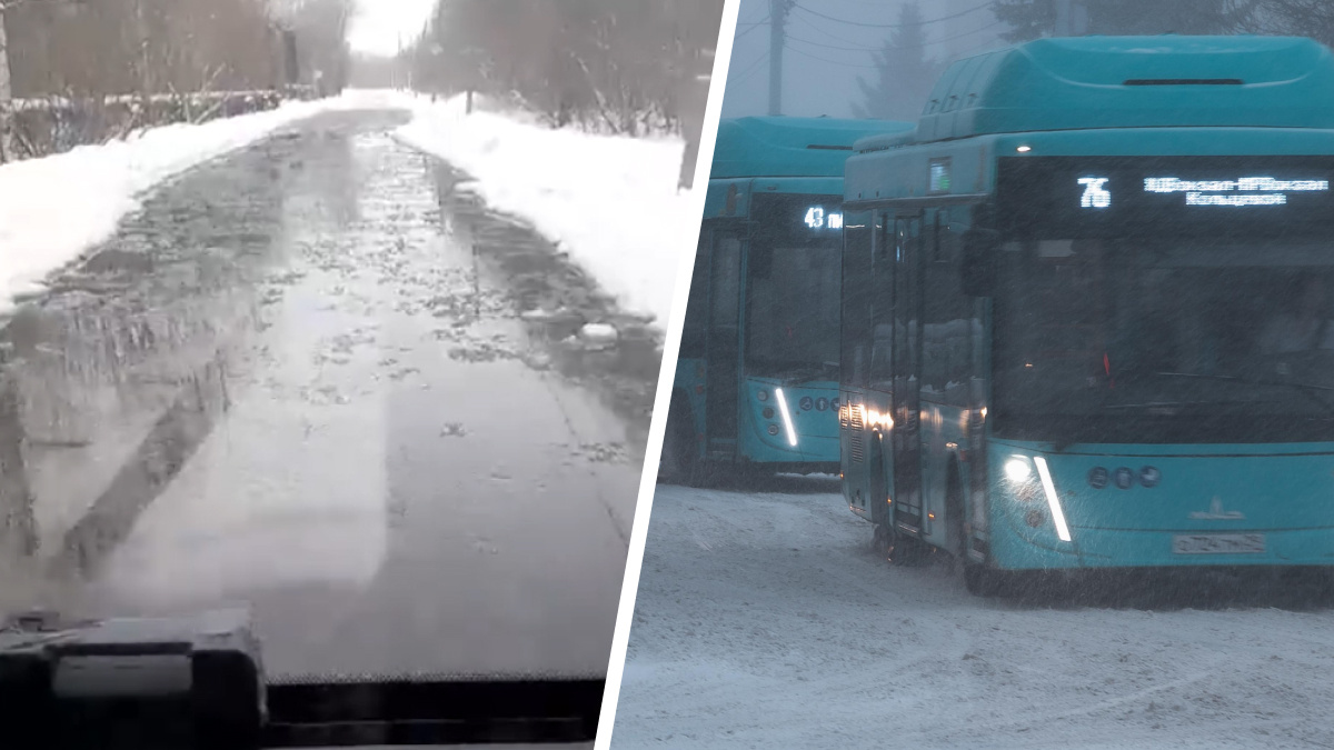 «Наши автобусы плавают»: общественный транспорт в Архангельске задерживается из-за луж