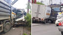 Два грузовика столкнулись лоб в лоб на левом берегу Новосибирска