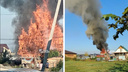«Дом был полностью в огне»: под Новосибирском вспыхнул частный дом — фото с открытым пламенем