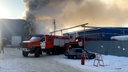 «Из здания шел густой черный дым»: на Бердском шоссе загорелся склад — видео с места