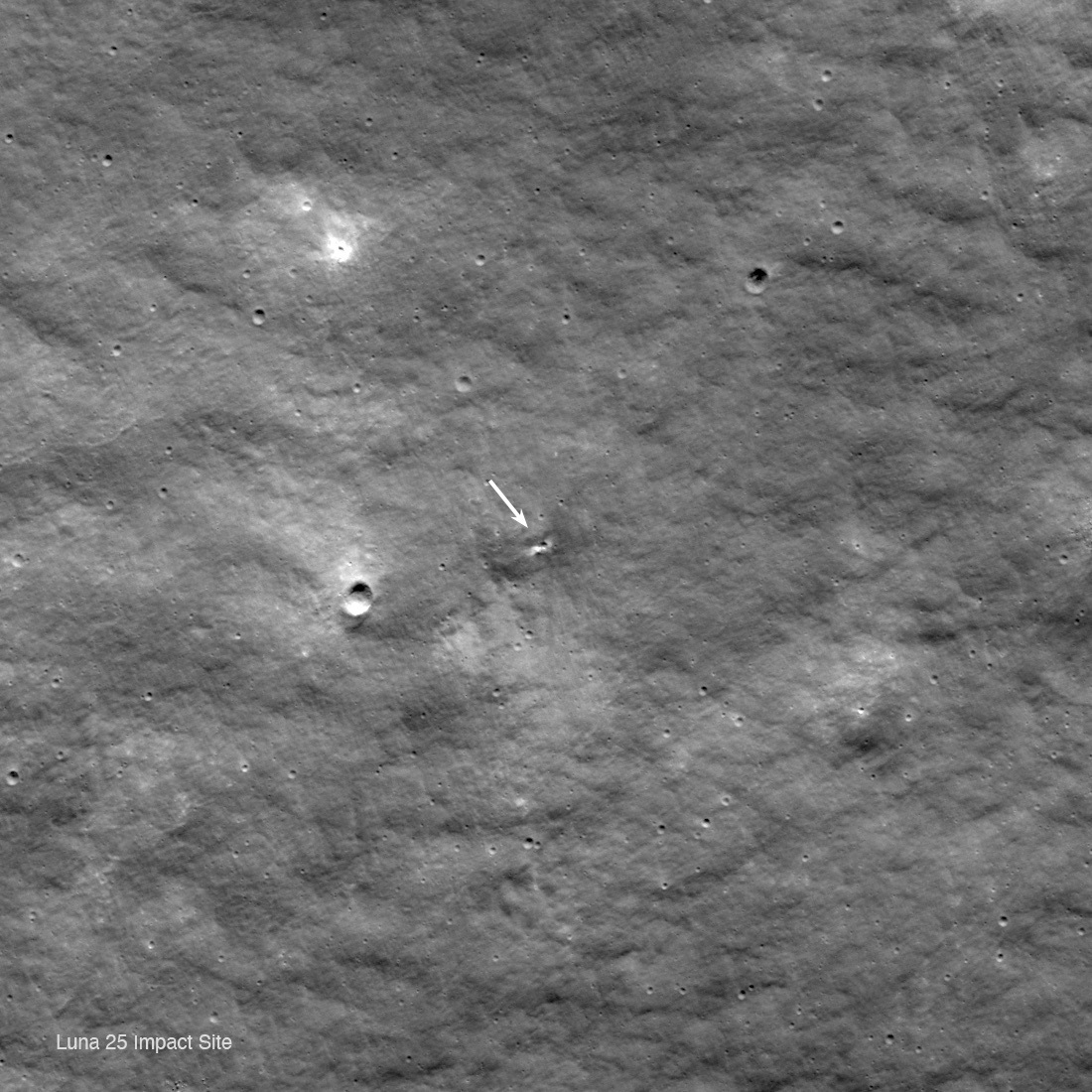 NASA показало фото с возможного места крушения «Луны-25»