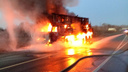 На автодороге Самара — Бугуруслан автомобиль загорелся в движении: видео