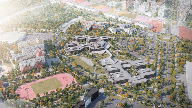 Строители показали, как будет выглядеть элитная школа в Новокольцовском (спойлер: это очень странное здание)
