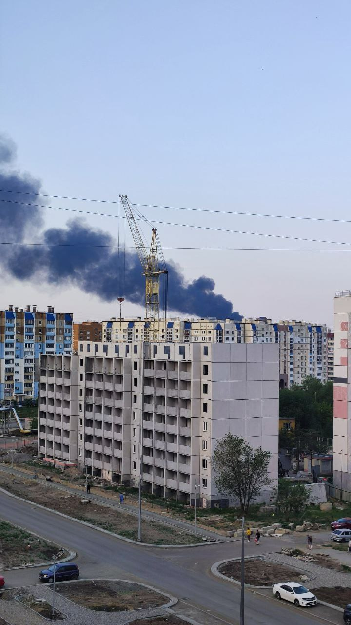 Пожар в Ленинском районе хорошо видно в Чурилово