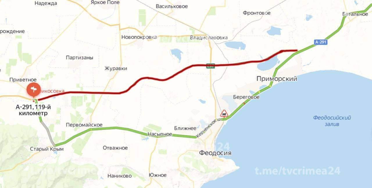 Временная схема движения по трассе «Таврида» опубликована в телеграм-канале Сергея Аксенова