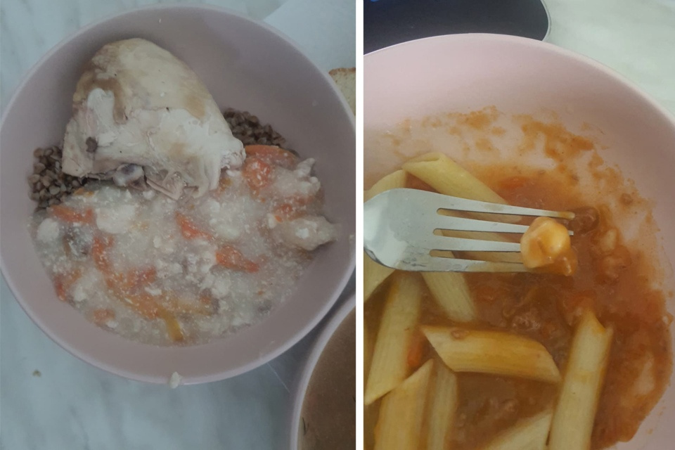 Так выглядела еда, которая, по словам Тамары, невкусно пахла и содержала большое количество муки Так выглядела еда, которая, по словам Тамары, невкусно пахла и содержала большое количество муки